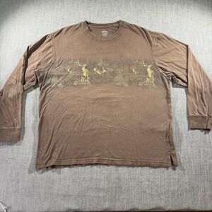 RedHead Shirt Mens XL Brown Long Sleeve Deer Wildlife Graphic Outdoors Hunting